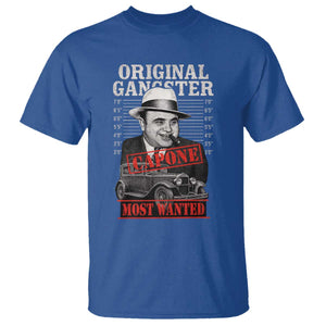 Original Gangster Most Wanted Al Capone T Shirt Italian American Mafia TS11 Royal Blue Print Your Wear