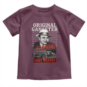 Original Gangster Most Wanted Al Capone Toddler T Shirt Italian American Mafia TS11 Maroon Print Your Wear