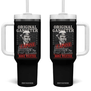 Original Gangster Most Wanted Al Capone Tumbler With Handle Italian American Mafia TS11 One Size: 40 oz Black Print Your Wear