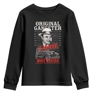 Original Gangster Most Wanted Al Capone Youth Sweatshirt Italian American Mafia TS11 Black Print Your Wear