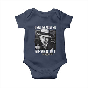 Al Capone Baby Onesie Real Ganster Never Die Italian American Mafia TS11 Navy Print Your Wear