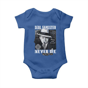 Al Capone Baby Onesie Real Ganster Never Die Italian American Mafia TS11 Royal Blue Print Your Wear