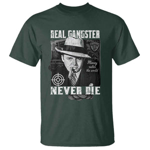 Al Capone T Shirt Real Ganster Never Die Italian American Mafia TS11 Dark Forest Green Print Your Wear