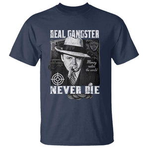 Al Capone T Shirt Real Ganster Never Die Italian American Mafia TS11 Navy Print Your Wear