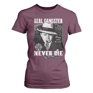 Al Capone T Shirt For Women Real Ganster Never Die Italian American Mafia TS11 Maroon Print Your Wear