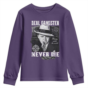 Al Capone Youth Sweatshirt Real Ganster Never Die Italian American Mafia TS11 Purple Print Your Wear