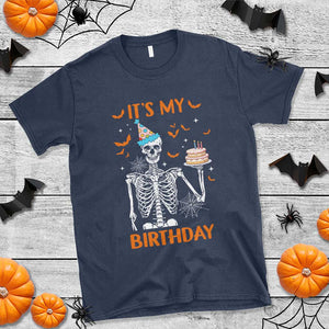 Funny Halloween Birthday T Shirt Its My Bday Skeleton Cake Party TS11 Navy Print Your Wear