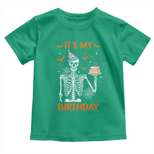 Funny Halloween Birthday Toddler T Shirt Its My Bday Skeleton Cake Party TS11 Irish Green Print Your Wear