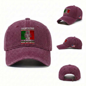 Funny The Only Thing Better Than Being Italian Is Being Sicilian Washed Cotton Baseball Cap Sicily Italy TS11 Washed Cap Universal Fit Burgundy Print Your Wear