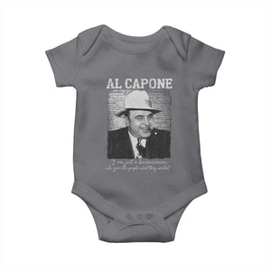 Al Capone Baby Onesie I Am Just A Businessman American Gangster Mafia TS11 Charcoal Print Your Wear