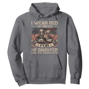 I Wear Red On Fridays For My Daughter Until She Comes Home Hoodie Vintage American Flag TS11 Charcoal Print Your Wear