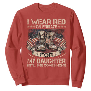 I Wear Red On Fridays For My Daughter Until She Comes Home Sweatshirt Vintage American Flag TS11 Red Print Your Wear