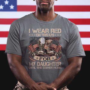 I Wear Red On Fridays For My Daughter Until She Comes Home T Shirt Vintage American Flag TS11 Charcoal Print Your Wear