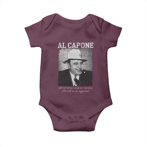 Al Capone Baby Onesie Lets Call Me An Organizer American Gangster Mafia TS11 Maroon Print Your Wear
