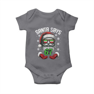 Funny Christmas Santa Says 67 Baby Onesie Six Seven Meme Gen Alpha Xmas Gag Gift TS11 Charcoal Print Your Wear
