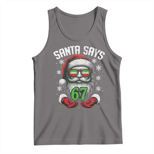 Funny Christmas Santa Says 67 Tank Top Six Seven Meme Gen Alpha Xmas Gag Gift TS11 Deep Heather Print Your Wear
