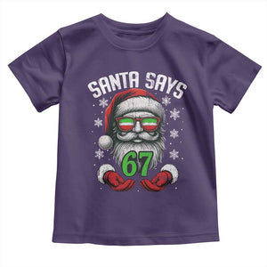Funny Christmas Santa Says 67 Toddler T Shirt Six Seven Meme Gen Alpha Xmas Gag Gift TS11 Purple Print Your Wear