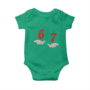 Funny 67 Six Seven Meme Hands Gesture Alpha Slang Baby Onesie TS11 Irish Green Print Your Wear