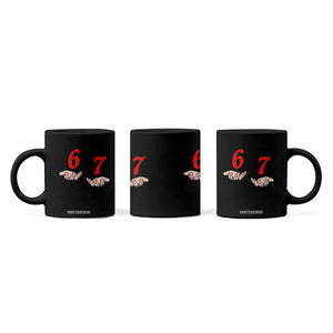 Funny 67 Six Seven Meme Hands Gesture Alpha Slang Coffee Mug TS11 Print Your Wear