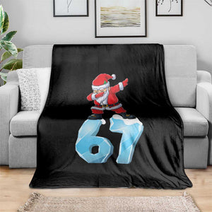 Funny 67 Christmas Throw Blanket Six Seven Dabbing Santa Meme Gen Alpha Slang TS11 Print Your Wear
