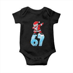 Funny 67 Christmas Baby Onesie Six Seven Dabbing Santa Meme Gen Alpha Slang TS11 Black Print Your Wear