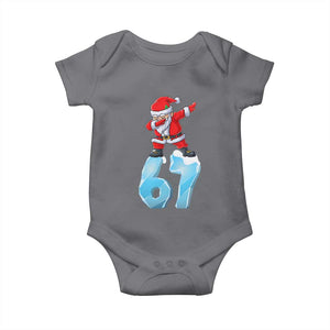 Funny 67 Christmas Baby Onesie Six Seven Dabbing Santa Meme Gen Alpha Slang TS11 Charcoal Print Your Wear