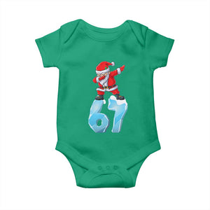 Funny 67 Christmas Baby Onesie Six Seven Dabbing Santa Meme Gen Alpha Slang TS11 Irish Green Print Your Wear