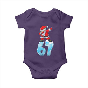 Funny 67 Christmas Baby Onesie Six Seven Dabbing Santa Meme Gen Alpha Slang TS11 Purple Print Your Wear
