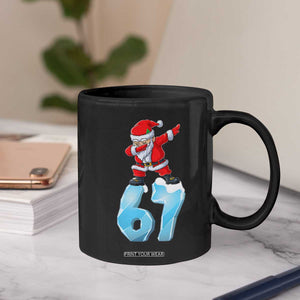 Funny 67 Christmas Coffee Mug Six Seven Dabbing Santa Meme Gen Alpha Slang TS11 Print Your Wear