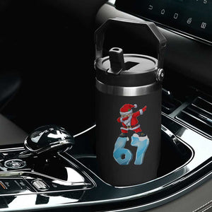 Funny 67 Christmas Flip Straw Tumbler Six Seven Dabbing Santa Meme Gen Alpha Slang TS11 Print Your Wear