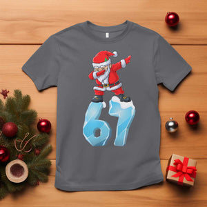 Funny 67 Christmas T Shirt Six Seven Dabbing Santa Meme Gen Alpha Slang TS11 Charcoal Print Your Wear