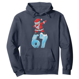 Funny 67 Christmas Hoodie Six Seven Dabbing Santa Meme Gen Alpha Slang TS11 Navy Print Your Wear