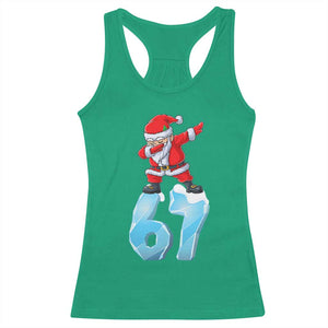 Funny 67 Christmas Racerback Tank Top Six Seven Dabbing Santa Meme Gen Alpha Slang TS11 Irish Green Print Your Wear
