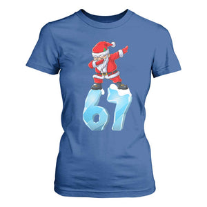Funny 67 Christmas T Shirt For Women Six Seven Dabbing Santa Meme Gen Alpha Slang TS11 Royal Blue Print Your Wear