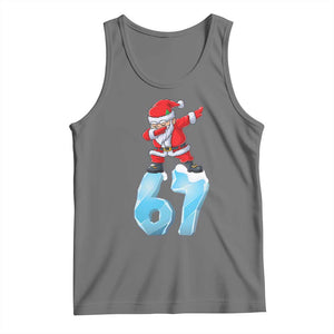 Funny 67 Christmas Tank Top Six Seven Dabbing Santa Meme Gen Alpha Slang TS11 Black Heather Print Your Wear