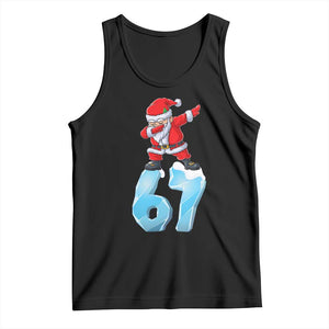 Funny 67 Christmas Tank Top Six Seven Dabbing Santa Meme Gen Alpha Slang TS11 Black Print Your Wear