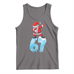 Funny 67 Christmas Tank Top Six Seven Dabbing Santa Meme Gen Alpha Slang TS11 Deep Heather Print Your Wear