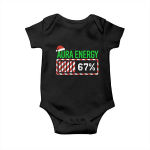 Funny Aura Energy 67 Christmas Baby Onesie Aura Farming Six Seven Meme Gen Alpha Slang TS11 Black Print Your Wear