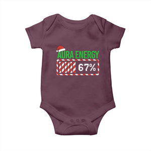 Funny Aura Energy 67 Christmas Baby Onesie Aura Farming Six Seven Meme Gen Alpha Slang TS11 Maroon Print Your Wear