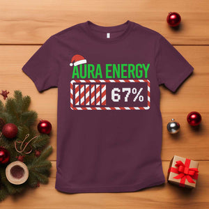 Funny Aura Energy 67 Christmas T Shirt Aura Farming Six Seven Meme Gen Alpha Slang TS11 Maroon Print Your Wear
