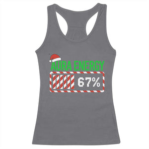 Funny Aura Energy 67 Christmas Racerback Tank Top Aura Farming Six Seven Meme Gen Alpha Slang TS11 Charcoal Print Your Wear