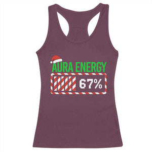 Funny Aura Energy 67 Christmas Racerback Tank Top Aura Farming Six Seven Meme Gen Alpha Slang TS11 Maroon Print Your Wear