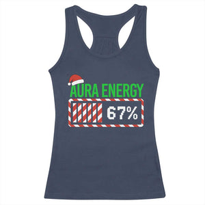 Funny Aura Energy 67 Christmas Racerback Tank Top Aura Farming Six Seven Meme Gen Alpha Slang TS11 Navy Print Your Wear