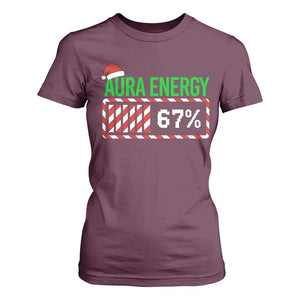 Funny Aura Energy 67 Christmas T Shirt For Women Aura Farming Six Seven Meme Gen Alpha Slang TS11 Maroon Print Your Wear
