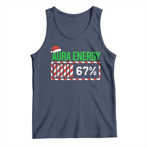 Funny Aura Energy 67 Christmas Tank Top Aura Farming Six Seven Meme Gen Alpha Slang TS11 Navy Print Your Wear