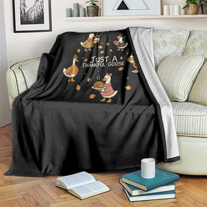 Just A Thankful Goose Throw Blanket Funny Goose Turkey Thanksgiving Fall Season TS11 Print Your Wear