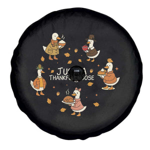 Just A Thankful Goose Spare Tire Cover Funny Goose Turkey Thanksgiving Fall Season TS11 Print Your Wear