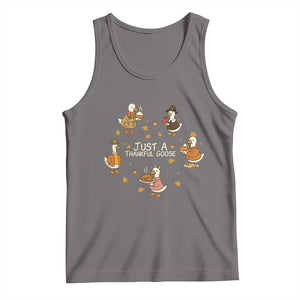 Just A Thankful Goose Tank Top Funny Goose Turkey Thanksgiving Fall Season TS11 Deep Heather Print Your Wear