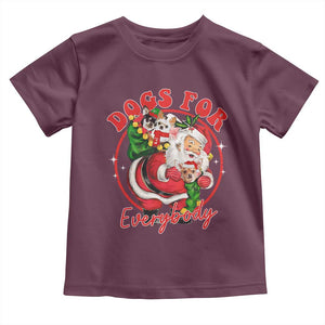 Funny Christmas Dog Owner Baby Shirt Dogs For Everybody Santa Sack Chihuahua TS11 Maroon Print Your Wear