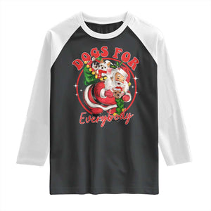 Funny Christmas Dog Owner Raglan Shirt Dogs For Everybody Santa Sack Chihuahua TS11 Black White Print Your Wear